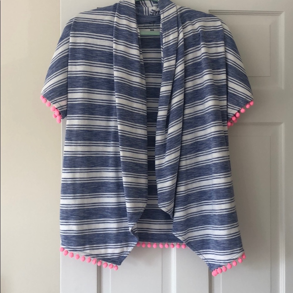 Vineyard Vines Drape Front Short Sleeve Cardigan
